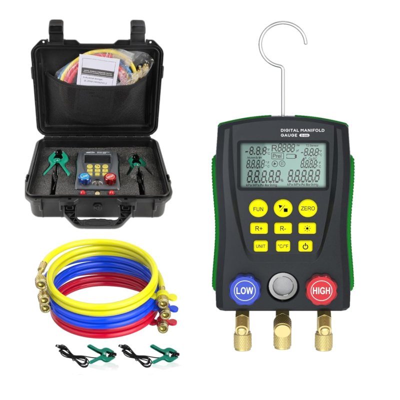 Digital Manifold Gauge Set HVAC 2-Way Valve, R410A R22 Refrigeration Gau... - $235.51