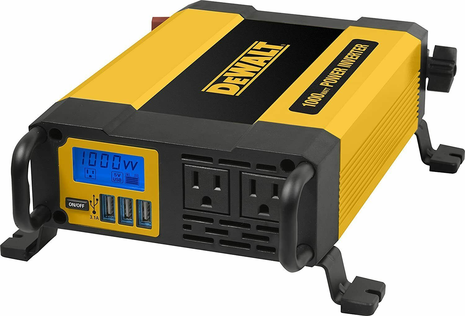 DEWALT DXAEPI1000 Power Inverter 1000W Car Converter Dual 120VAC Outlet 3.1A USB