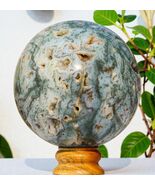 Fine Green MOSS AGATE Crystal Sphere Healing Metaphysical Stone Decor Gi... - $434.53