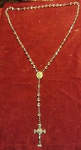 GORGEOUS VINTAGE  ROSARY - GLASS BEADS - STERLING CROSS - $47.17