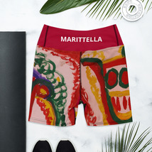 Yoga Shorts By Vincente, Model Men Luna, Feat Marittella&#39;s ART- Handmade - £51.15 GBP