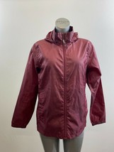 Elevate Women&#39;s Hooded Full Zip Polyester Jacket Size Large Burgundy Lon... - £11.57 GBP