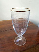 Vintage Beautifully Etched Victorian Swag Elegant Gold Rim Glass - £23.26 GBP