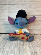 Disney Store Exclusive Lilo &amp; Stitch Elvis Plush 15&quot; with Guitar Ukulele - £19.98 GBP
