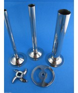 #12 5 pc Meat Grinder Sausage Stuffer SET.  Knife Tubes Kidney plate disc - $51.94