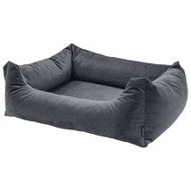 Madison Dog Bed Velvet 80x67x22 cm Grey - £73.17 GBP