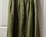 Vintage Panther Midi Button Front Skirt Womens Size 14 Army Green Pleate... - $19.75