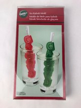 Wilton CHEERS Ice Kabob Mold Red Silicone Tray Swizzle Stick - Party Fav... - £8.74 GBP