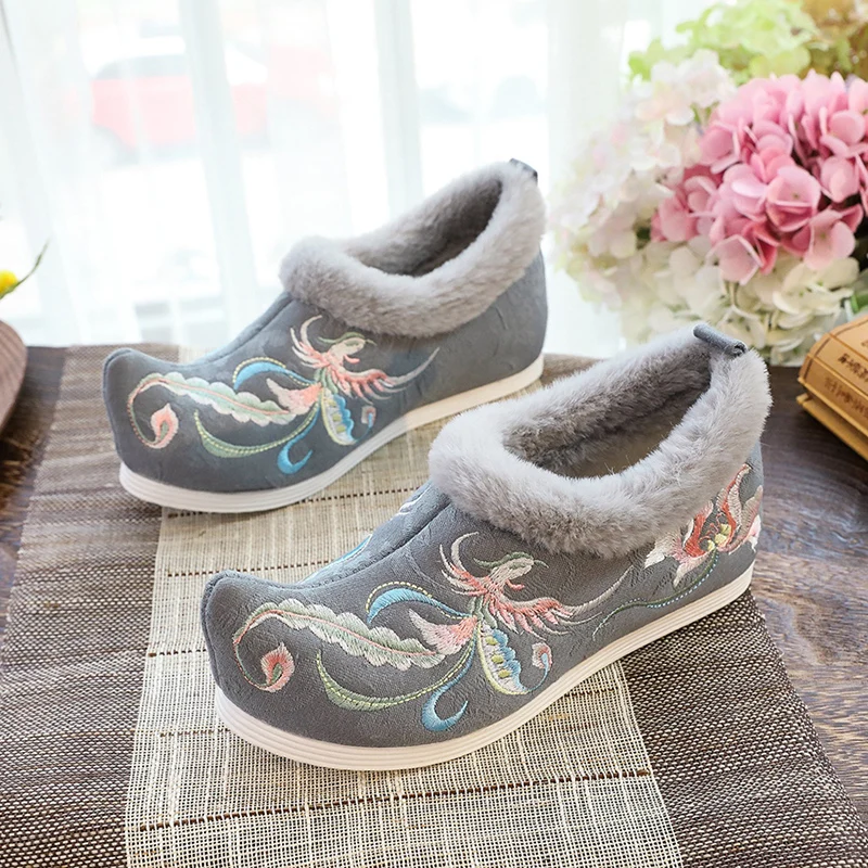 Veowalk Winter Women Warm Flat Shoes with Short Plush  Low Top Nose Toe Flower E - £57.15 GBP