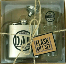 TMD Holdings Greatest Dad Flask Set Flask &amp; 2 Shot Glasses Father&#39;s Day ... - £11.95 GBP