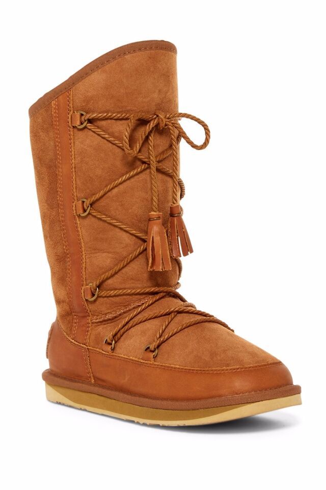 Primary image for NIB Australia Luxe Collective Norse in Chestnut Shearling Lined Lace-up Boot 5