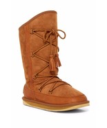 NIB Australia Luxe Collective Norse in Chestnut Shearling Lined Lace-up ... - £109.51 GBP