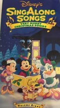 Very Merry Christmas Songs(VHS,1997) Disney&#39;s Sing Along Songs-TESTED-VERY Rare - £29.82 GBP