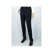 Men's MANTONI Flat Front Pants 100% Wool Super 140's Classic Fit 40901 Navy Blue image 5