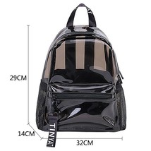 Clear PVC Women Backpack Transparent Fashion Solid Backpack Travel School Backpa - £29.21 GBP