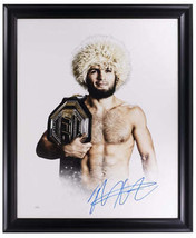 Khabib Nurmagomedov Signed UFC Custom Framed Canvas (JSA) 24&quot; by 30&quot; - $626.67