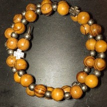 Handmade wooden beaded cross bracelets - £12.63 GBP