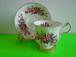Beautiful Elizabeth Rose Paragon Footed Bone China Tea Cup &amp; Saucer Exce... - £23.59 GBP
