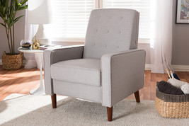 Genesis Light Gray Fabric Upholstered Lounge Chair - $10,536.63 MXN