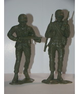 LOT OF (2) 4.5 in GREEN ARMY Soldier Figures  - £9.43 GBP