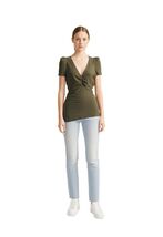 Women Top Inc International Concepts Ribbed Ruched Top Size Small Hunter... - $14.83