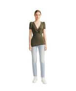 Women Top Inc International Concepts Ribbed Ruched Top Size Small Hunter... - €12,70 EUR