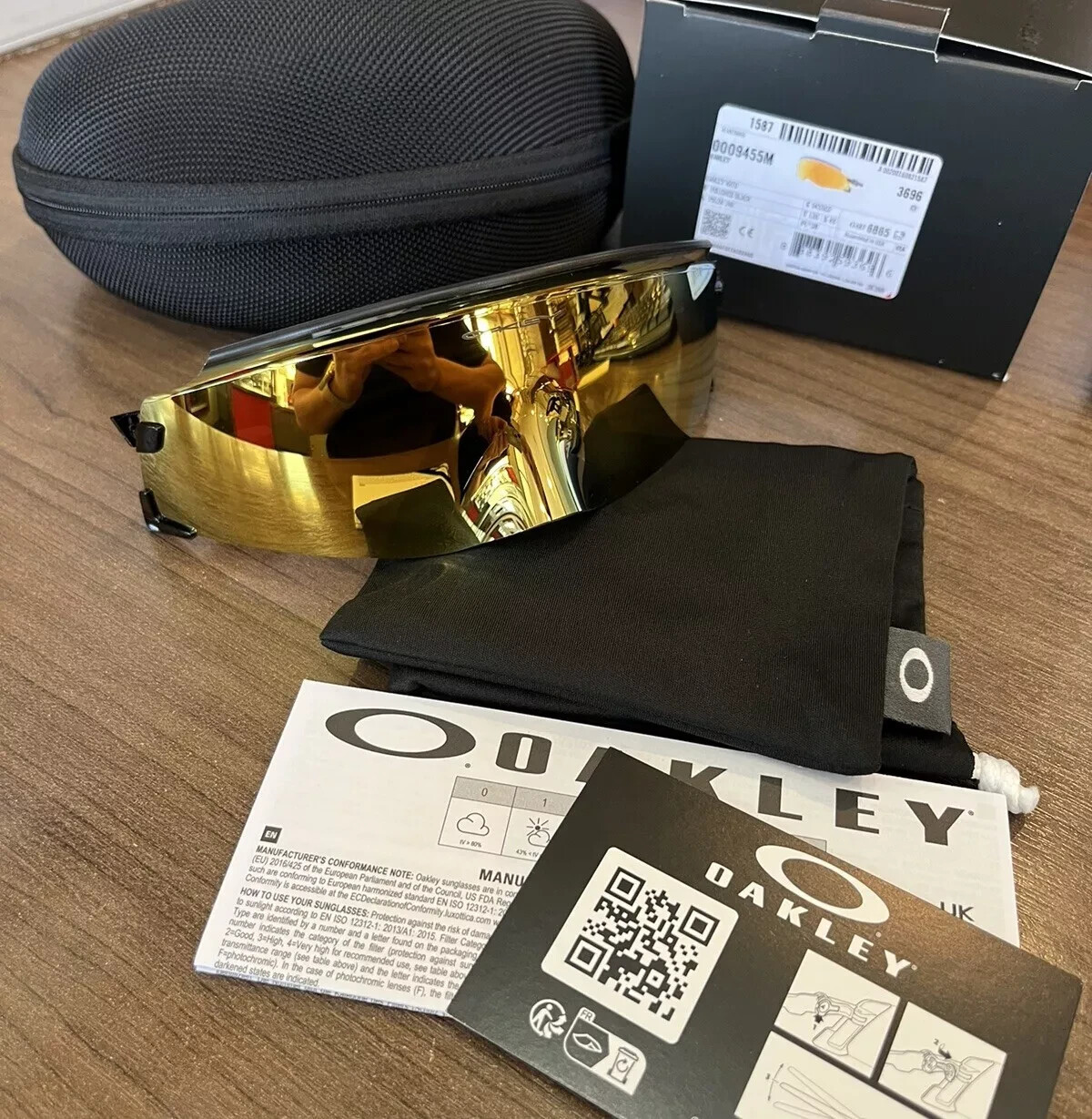 Oakley Kato Sunglasses OO9455M-0249 Polished Black Frame PRIZM 24K Mirro... - $227.69