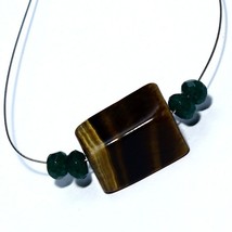 Tiger&#39;s Eye Smooth Square Jade Beads Briolette Natural Loose Gemstone jewelry - £2.35 GBP