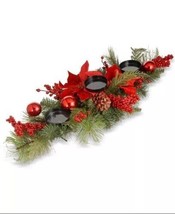 National Tree Company Christmas Candleholder Centerpiece-Red C210519 - £37.24 GBP