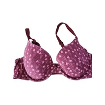 Auden The Everyday Bra 36B Womens Burgundy Floral Padded Underwired Lined - £11.43 GBP