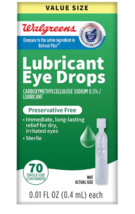 Walgreens Lubricant Preservative Free Eye Drops 0.01 fl oz x 70 pack Exp... - £16.51 GBP