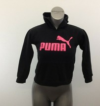 Puma Hoodie Girls Medium Black w/Pink Cat Logo Long Sleeve Hooded Sweats... - €6,84 EUR