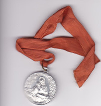 Vintage 1930s Medal &amp; First Communion Memorial Ribbon Excep panis angelorum-
... - £14.71 GBP