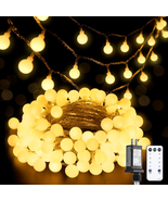100 LED Connectable Globe String Lights Indoor Bedroom, 33Ft Warm White ... - $32.15 CAD