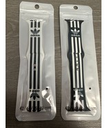 Adidas Silicone Apple Watch Band 1-9 42-49mm Black White - $23.36