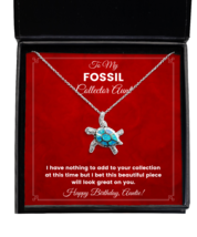 Fossil Collector Aunt Necklace Birthday Gifts - Turtle Pendant Jewelry Present  - $49.95