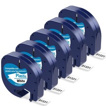 5 X Plastic White Tape Replacement For Dymo Letratag Refills, Compatible With Dy - £20.45 GBP