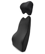 Tektrum Orthopedic Lumbar Cushion &amp; Headrest Neck Pillow Kit for Car Sea... - £31.41 GBP