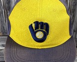 Milwaukee Brewers Old Logo Ball &amp; Glove Embroidered Snapback Blue Trucke... - $7.84