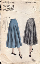 Vintage 1940s Vogue 6343 Circular Skirt - $16.00