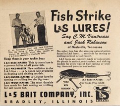 1949 Print Ad L&amp;S Bass-Master Fishing Lures Made in Bradley,Illinois - $13.93