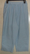 Excellent Womens Southern Lady Blue &amp; White Stripe Seersucker Capris Size 14 - £18.34 GBP