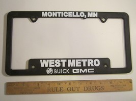 LICENSE PLATE Plastic Car Tag Frame MONTICELLO, MN West Metro BUICK GMC 14D - $23.04