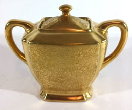 ARZBERG Gold SUGAR BOWL w Lid ARZ209 Germany - €8,24 EUR