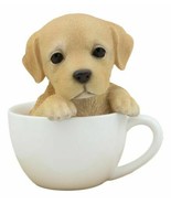 Ebros Realistic Adorable Labrador Puppy Teacup Statue 5.5&quot; Tall Pet Pal - £25.79 GBP