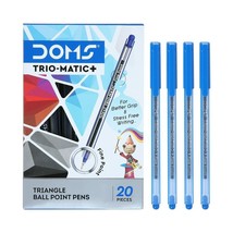 Doms Trio-Matic + Ball Point Pens - Blue (Pack of 20 Pen x 1 SET) - £8.15 GBP