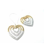 EleganceWithFlair 3 1/4 inch long filigree Heart earrings dangle earring... - $227.14 MXN