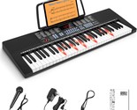 Beginner-Friendly Vangoa 61-Key Light-Up Keyboard Piano With, And Black ... - $116.95