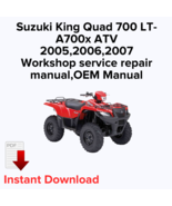 Suzuki King Quad 700 LT-A700x ATV 2005,2006,2007 Workshop service repair... - $27.36 CAD
