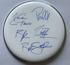 Def Leppard Band Signed Autographed White Drumhead - $399.99